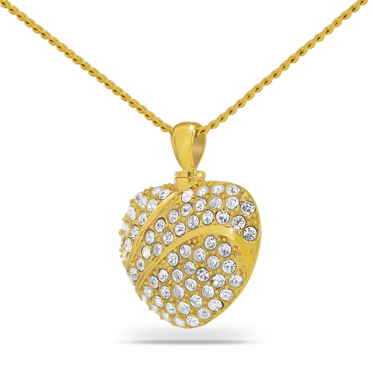 Ship Now 14K White Stone Solid Gold Heart Keepsake