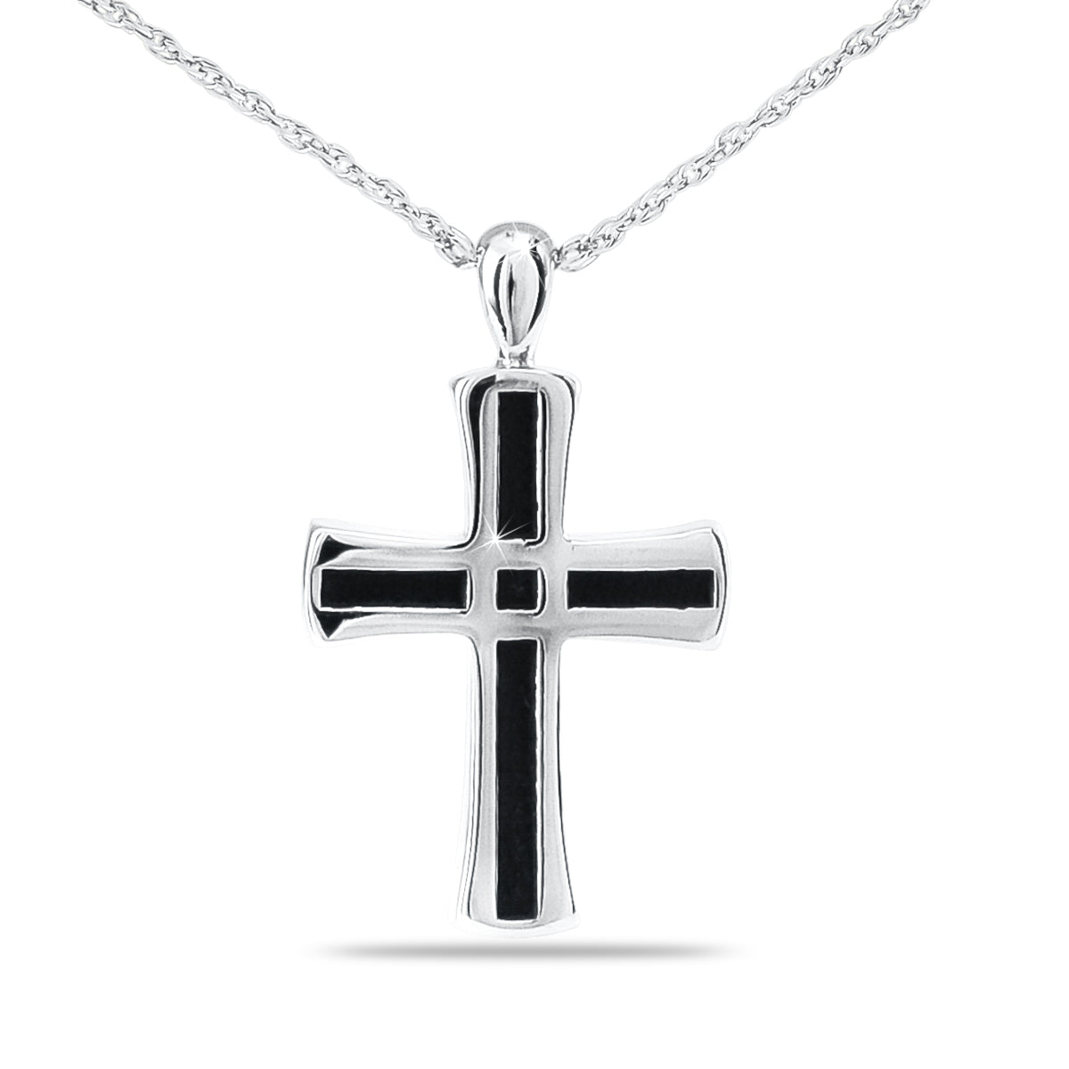 Men's Cross Chain Link Steel Keepsake