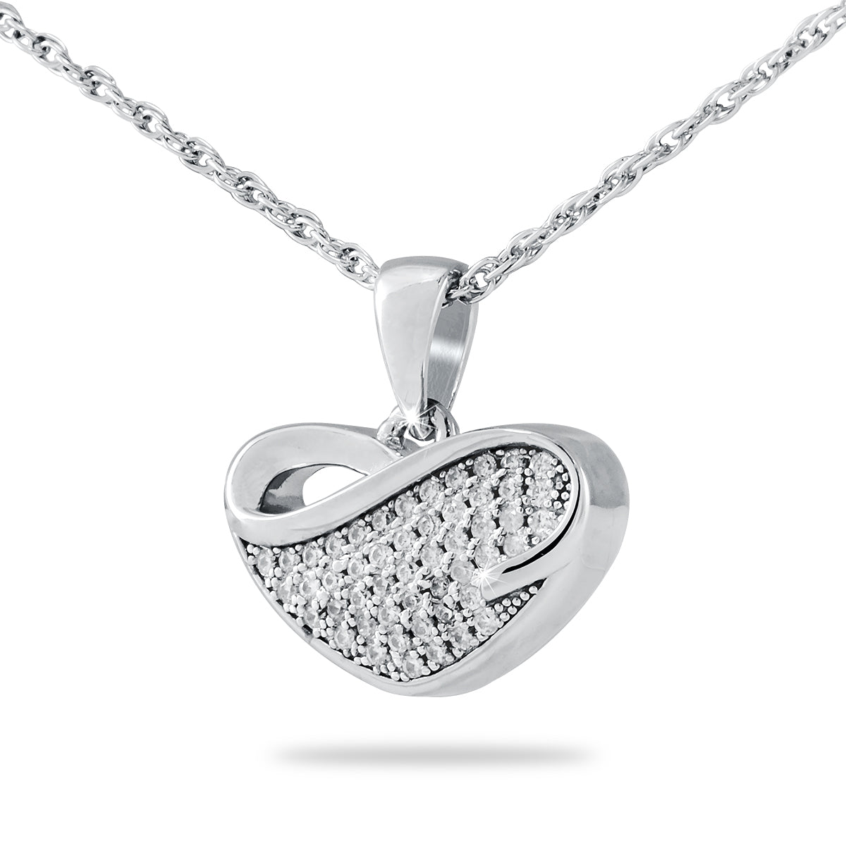 Gleaming Silver Crystal Necklace Keepsake