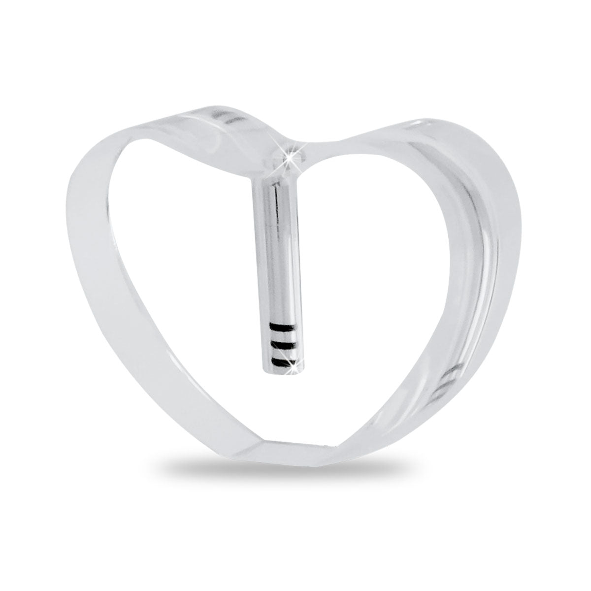 Glass Heart Silver Keepsake