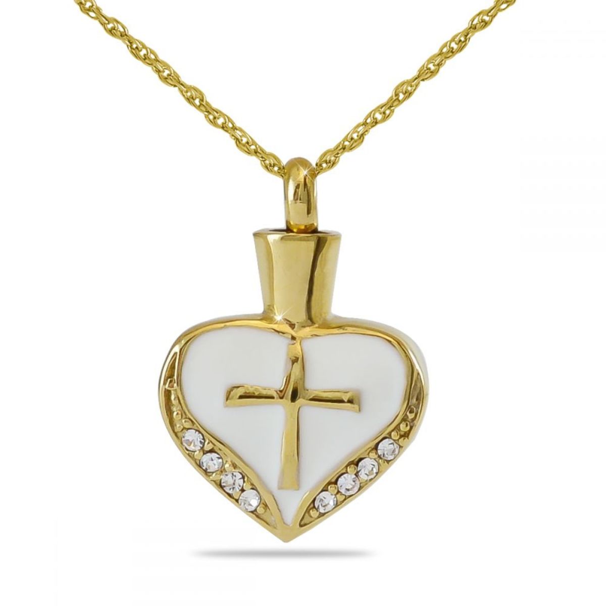 Solid Heart with Cross Keepsake
