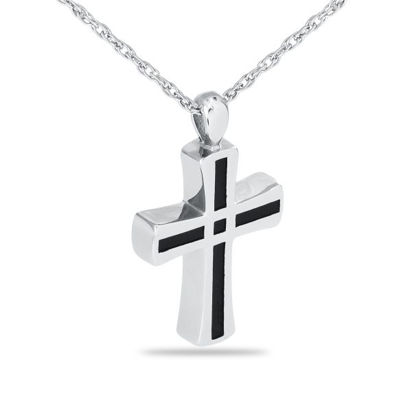 Men's Cross Chain Link Silver Keepsake