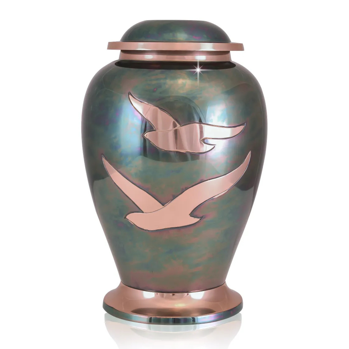 Gleaming Dove Brass Urn